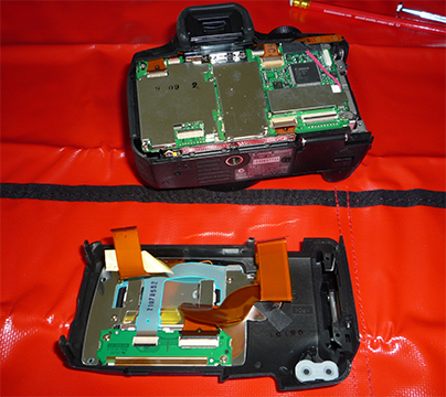 Disconnecting the back panel.