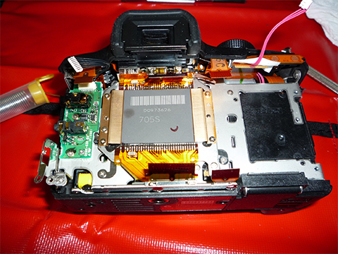 Main circuit board removed. Rear of sensor visible.