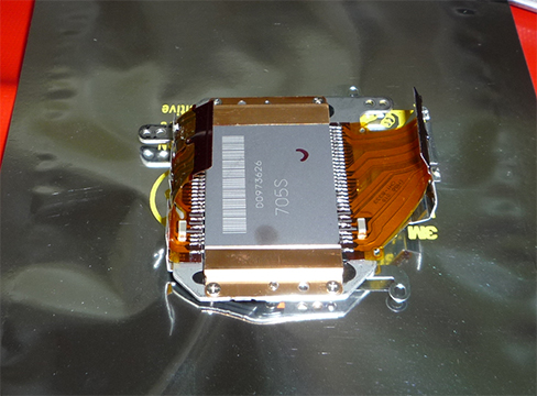Sensor removed with filter attached (facing down).