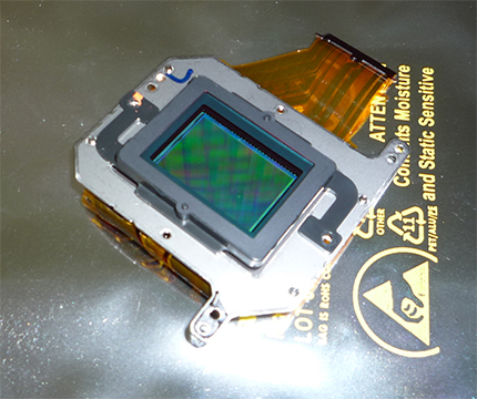 Topside of sensor with filter attached.