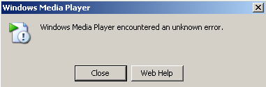 Error that appeared when .avi file was opened